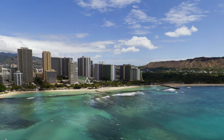 Waikiki - Kuhio Beach Aerial 360 Tour